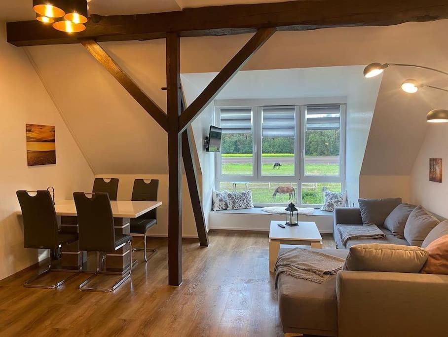 Wunderschoene Ferienwohnung Auf Dem Bauernhof Greven Esterno foto